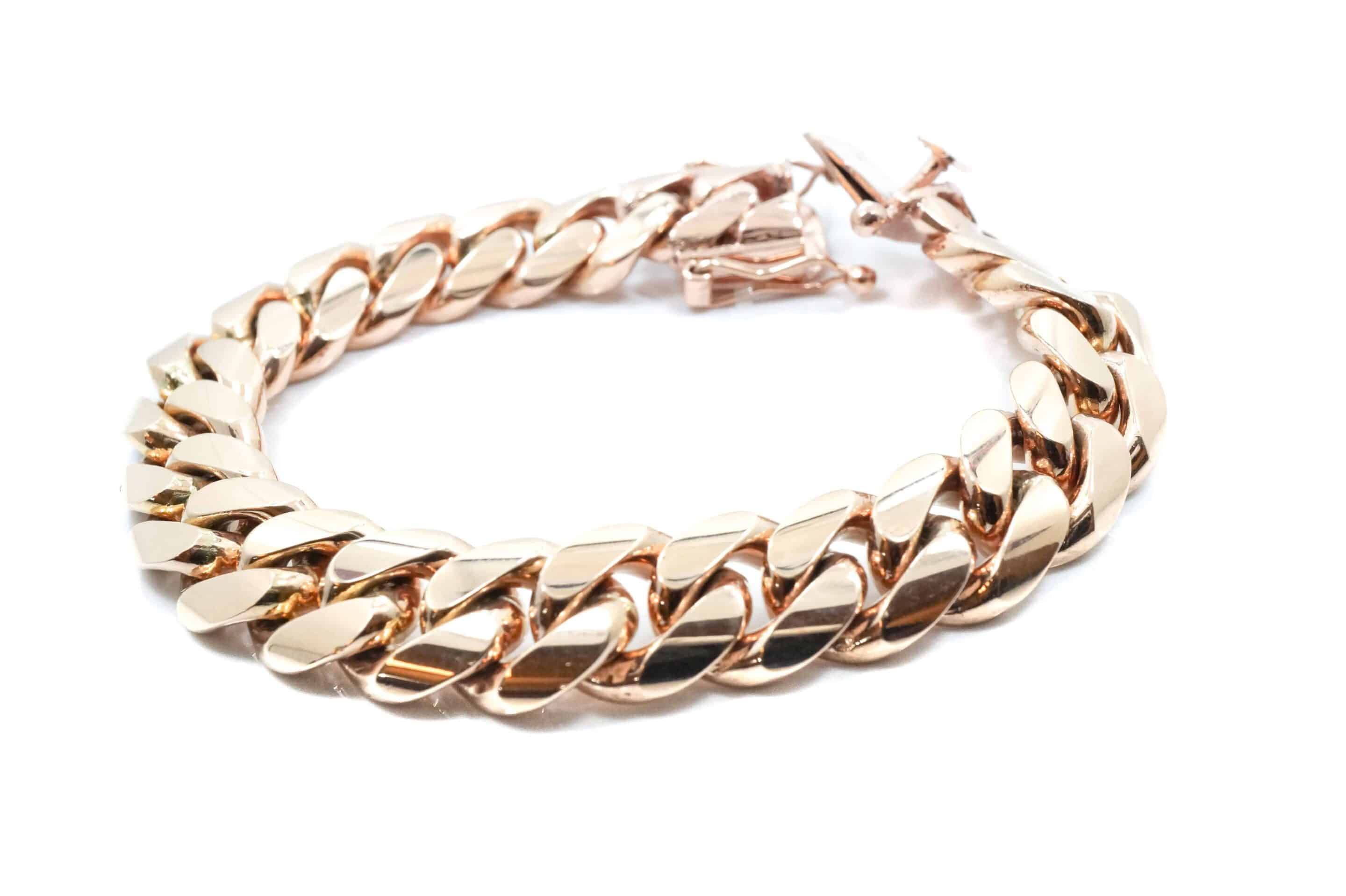 Rosé 14 Karat Cuban Bracelet | Essex Fine Jewelry - Atlanta