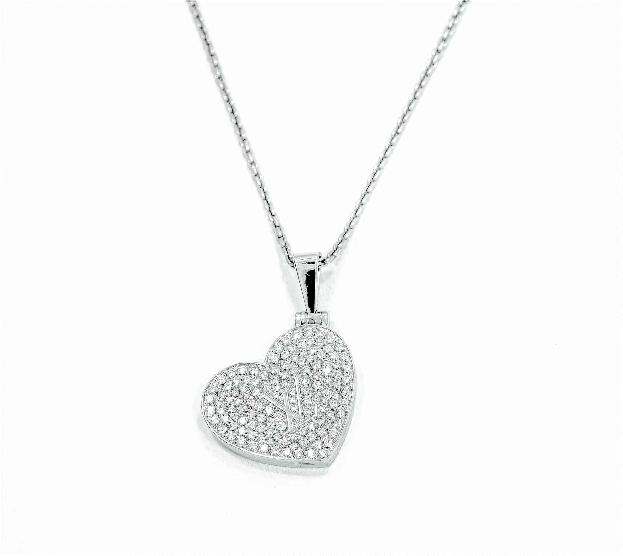 Lv heart locket necklace
