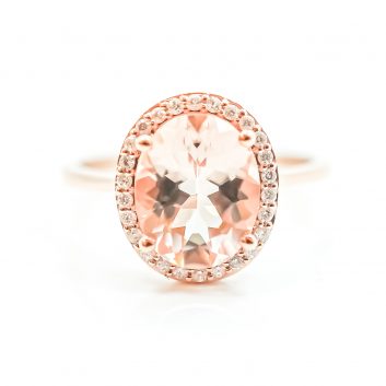 Luxury Oval Morganite and Diamond Ring