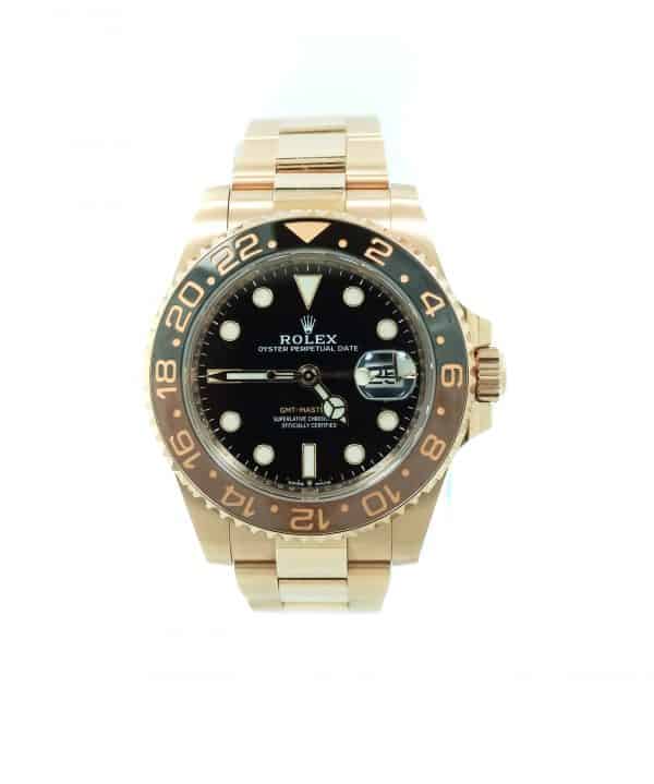 Rolex 40mm GMT Master II 18K Rosé Gold with Black Dial (Root Beer)