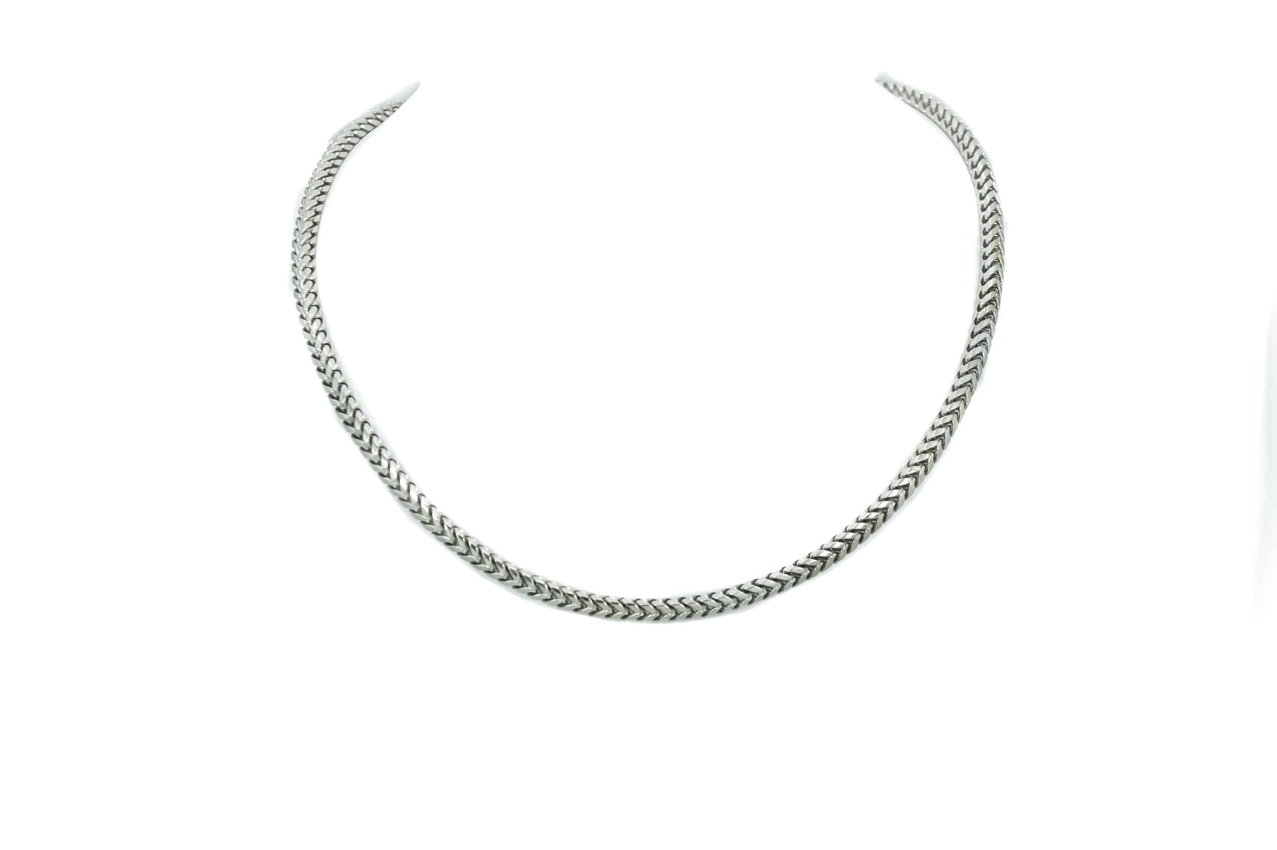 14 karat white gold snake chain