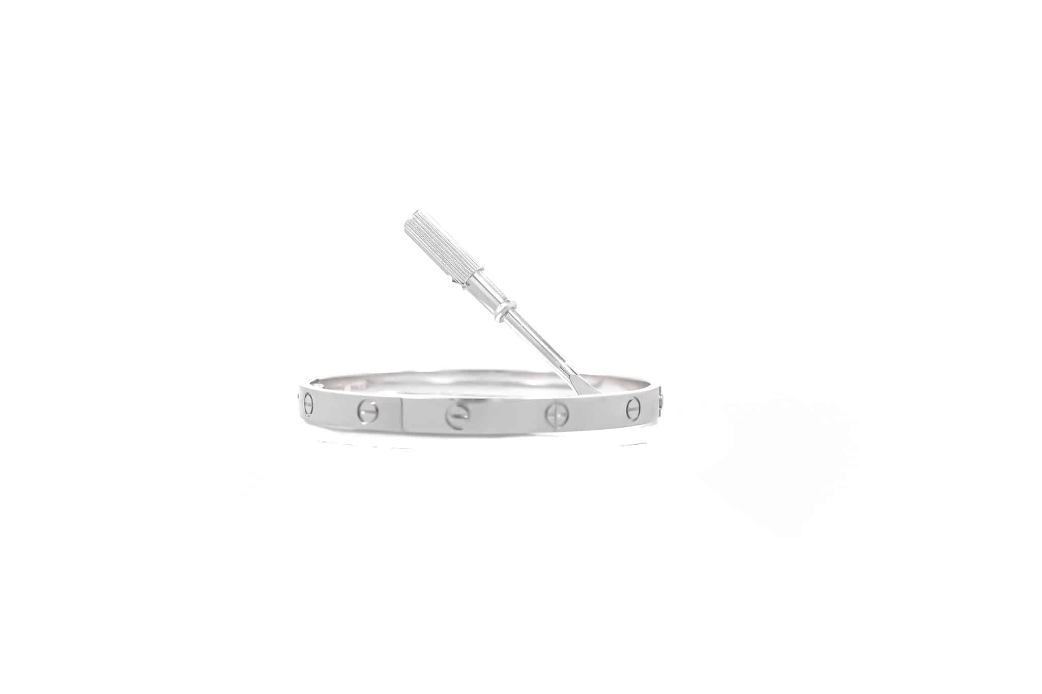 Buy Cartier Love Bracelet in 18K White Gold | Solitaire Jewelers –  SOLITAIRE JEWELERS